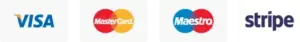 Visa, Mastercard, Maestro, Stripe and other secure payment options